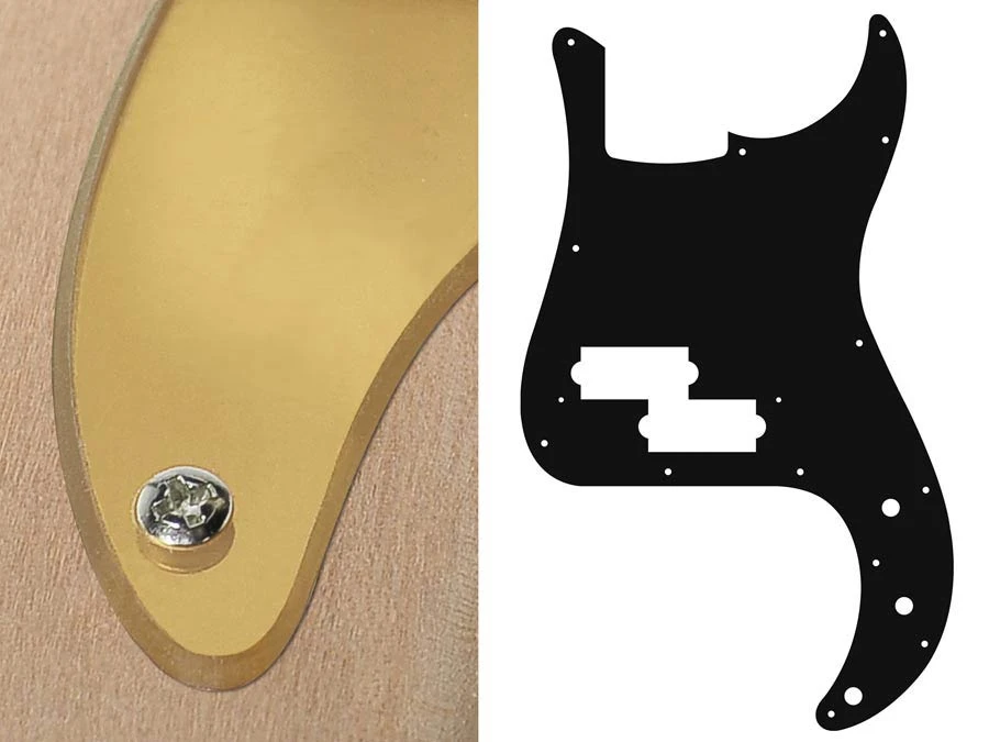 Boston Pickguard P-Bass 13 Hole Mirror Gold